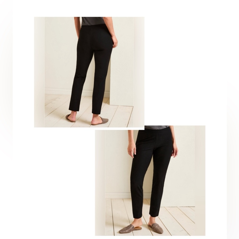 Eileen Fisher Black Washable Stretch Crepe Pants Sz S Waist Pull-On Classic GUC